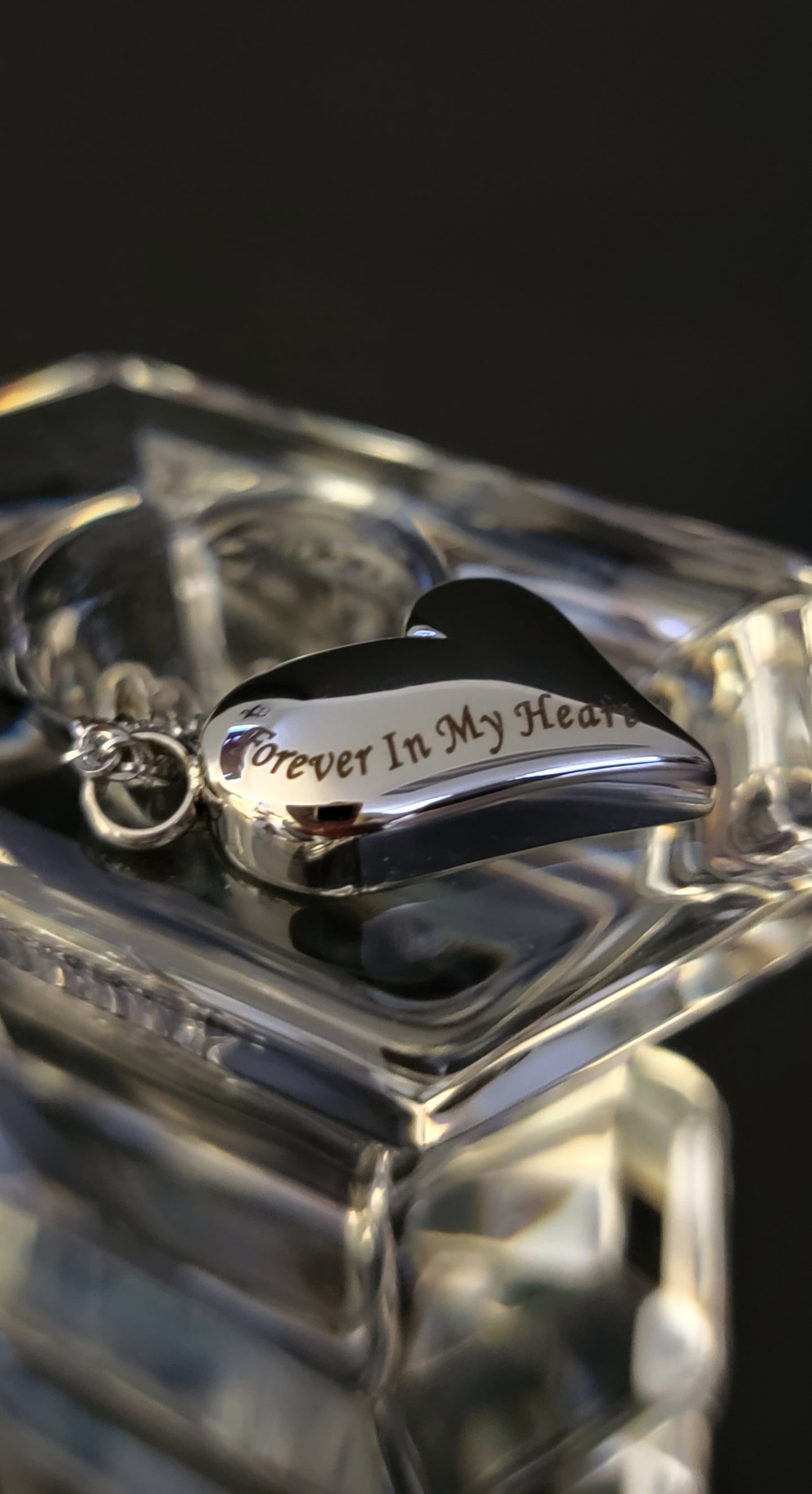 Large Heart Cremation Urn Necklace for ashes “Forever In My Heart”