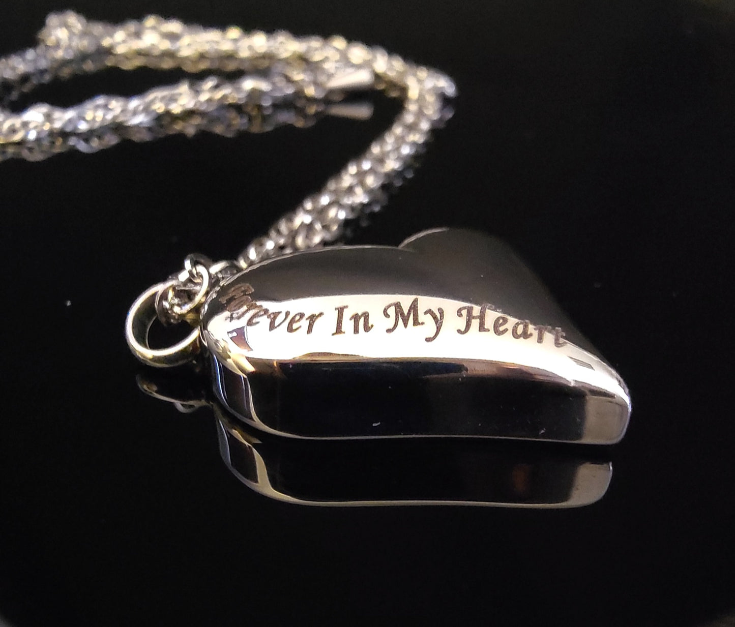 Large Heart Cremation Urn Necklace for ashes “Forever In My Heart”