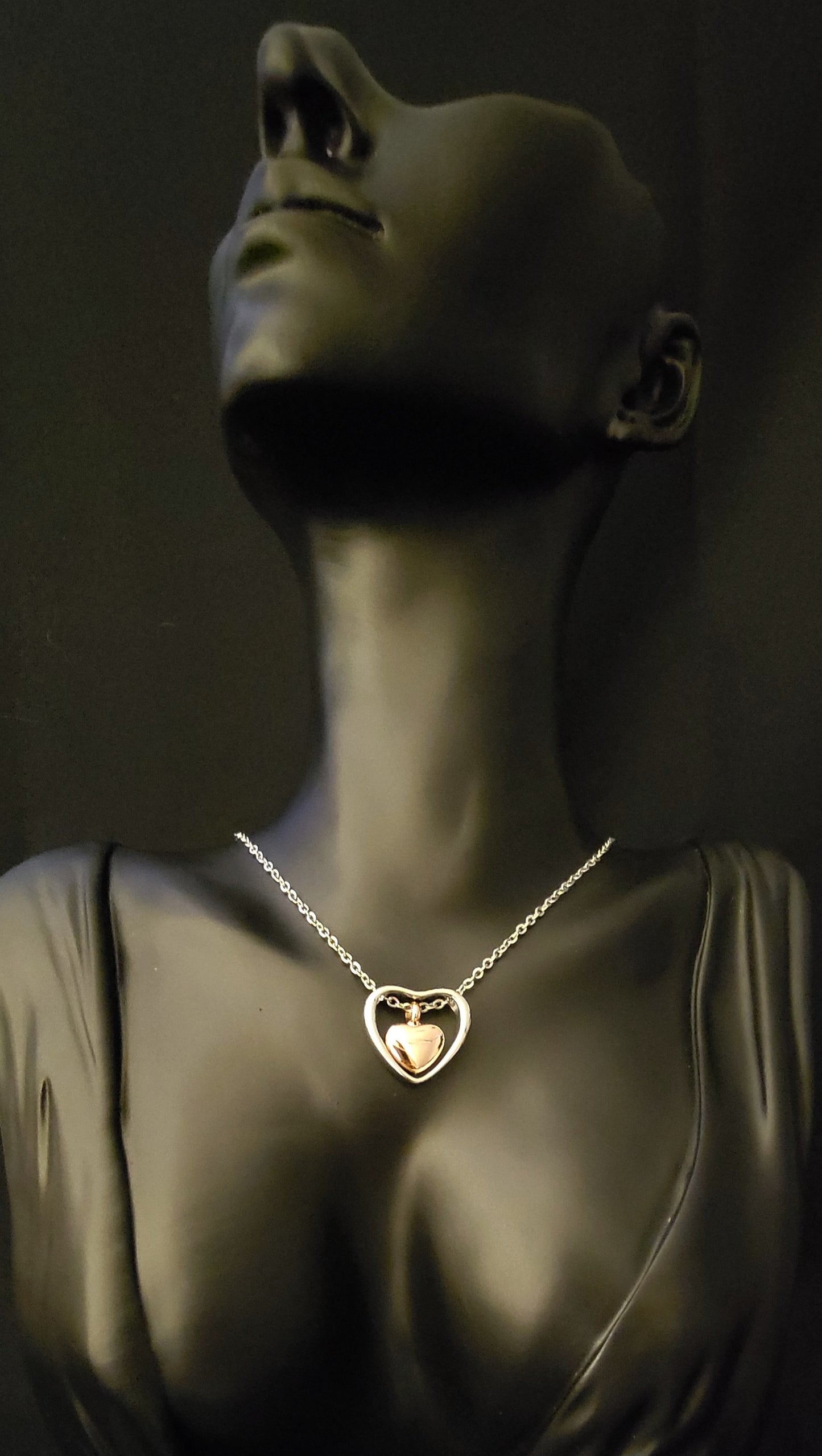 Floating Heart Cremation Urn Necklace for ashes