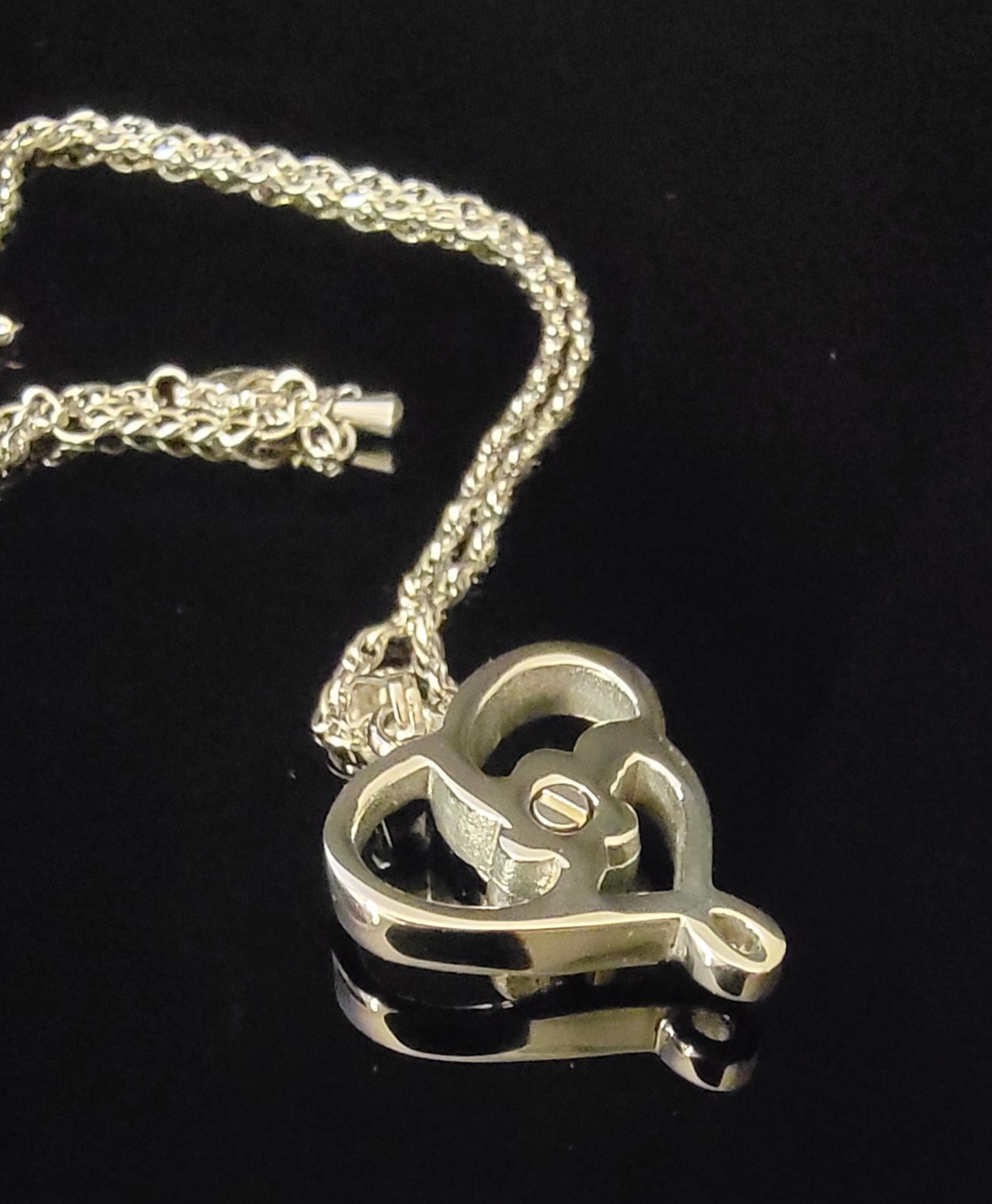 Heart Paw Print Cremation Urn Necklace for ashes with Cubic Zirconias