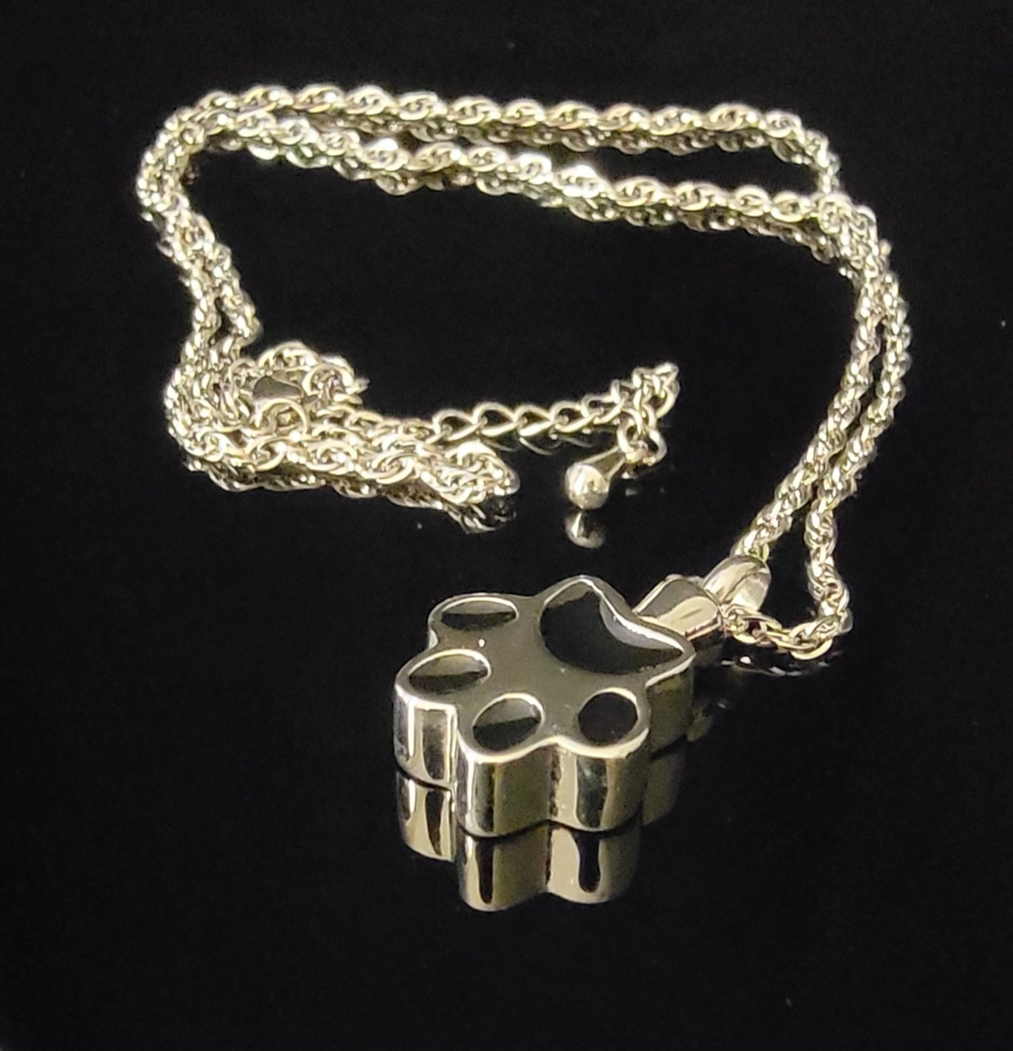 Large Paw Print Cremation Urn Necklace for ashes