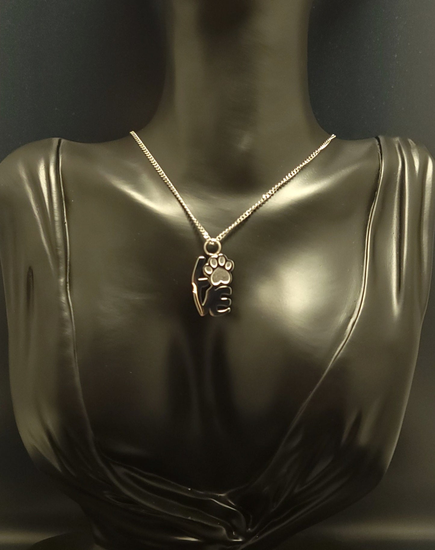 "Love" Paw Print Cremation Urn Necklace for ashes