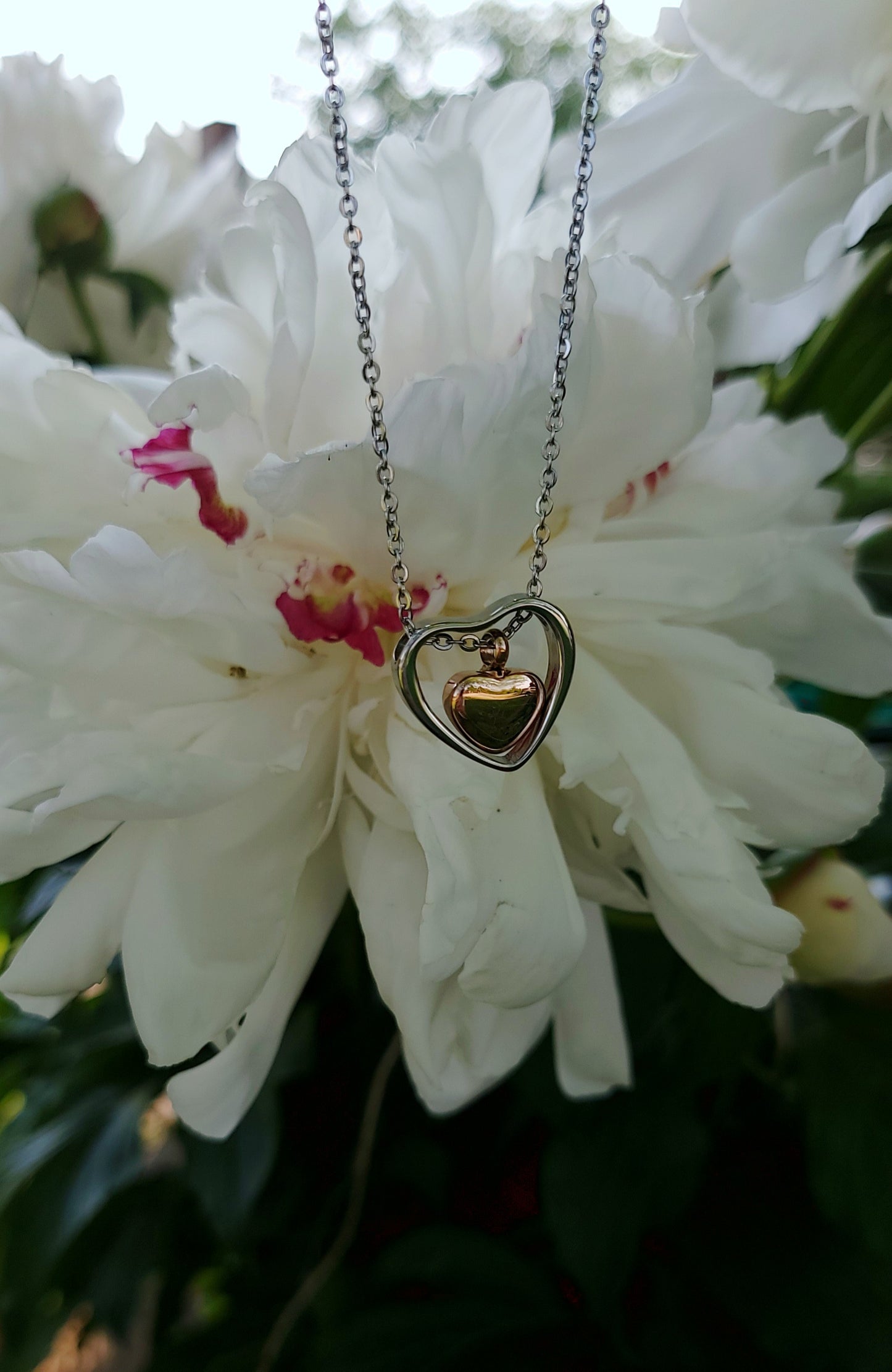 Floating Heart Cremation Urn Necklace for ashes