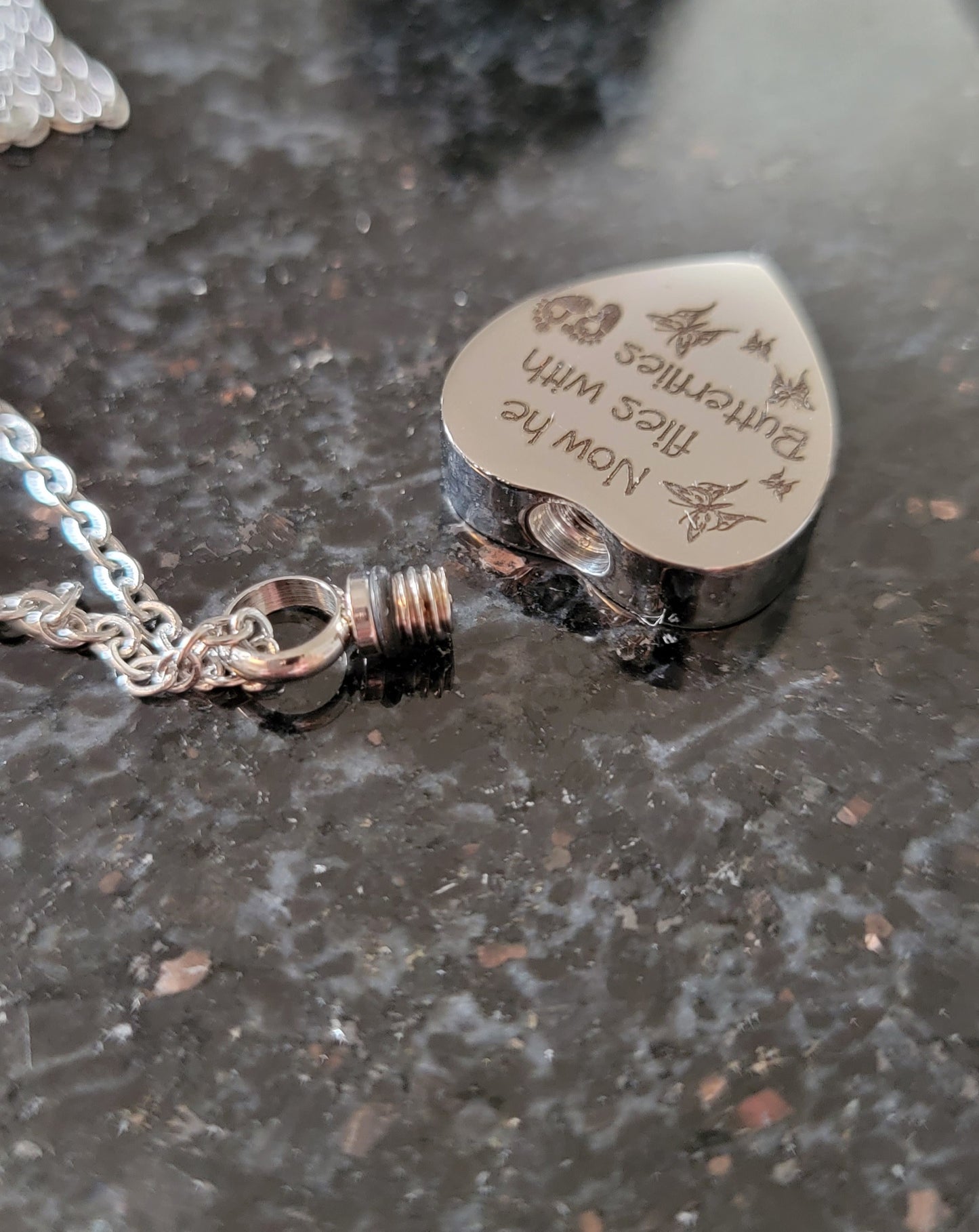 Butterfly Cremation Urn Necklace for ashes for Boy