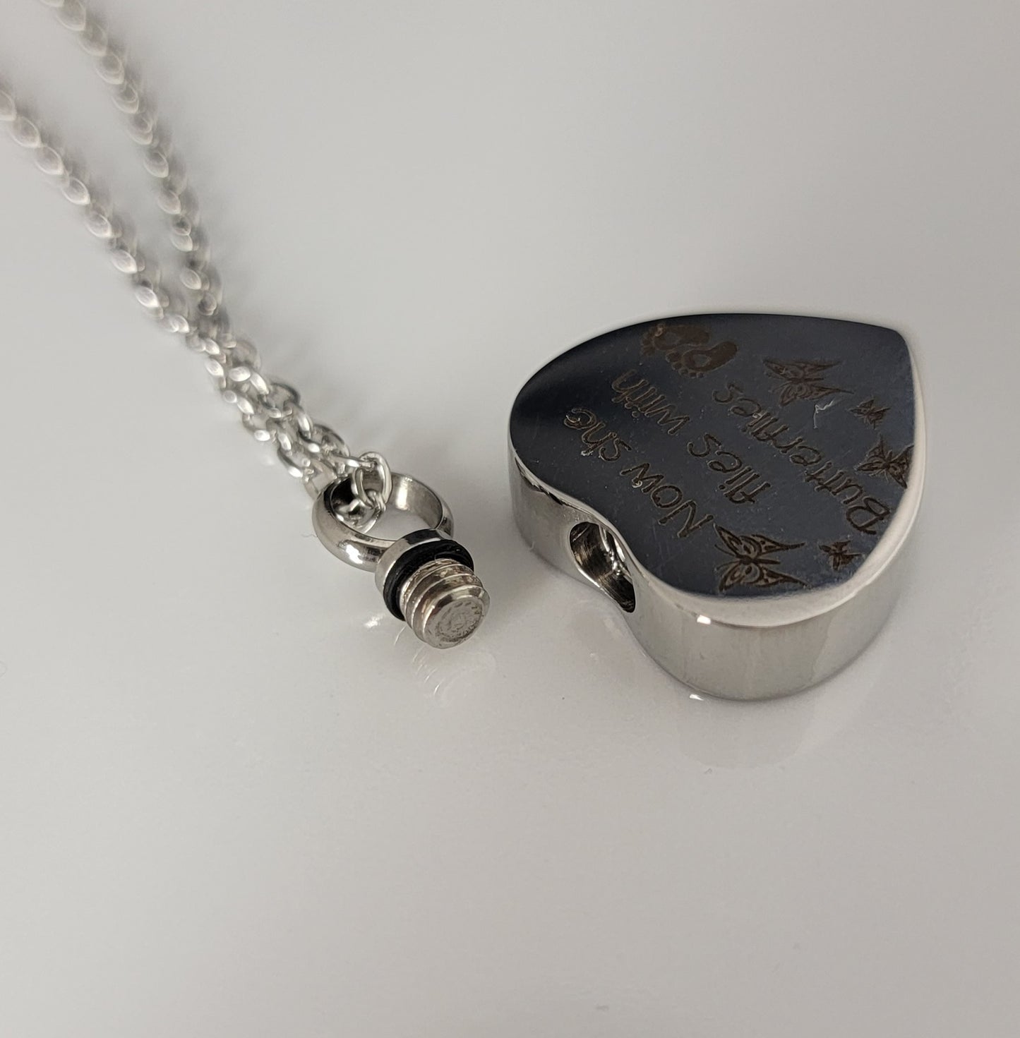 Butterfly Cremation Urn Necklace for ashes for Girl