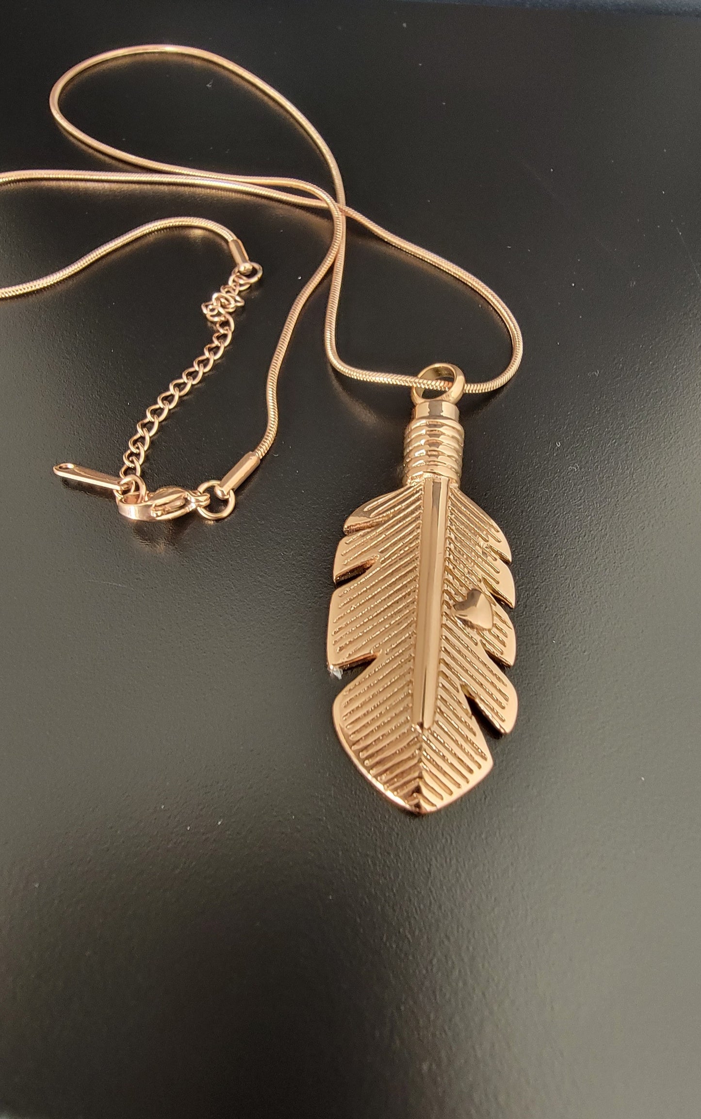 Feather Cremation Urn Necklace for ashes