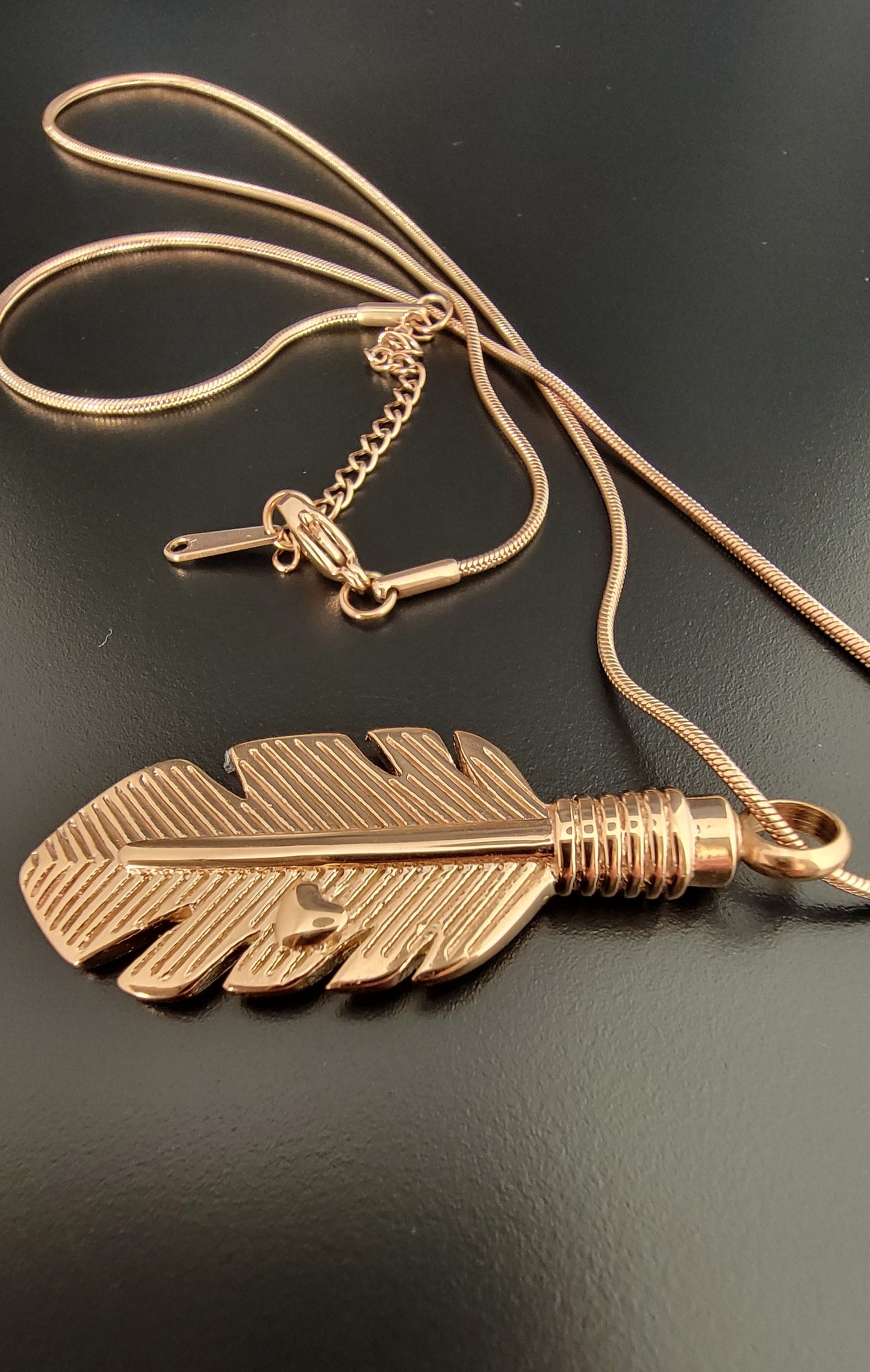 Feather Cremation Urn Necklace for ashes