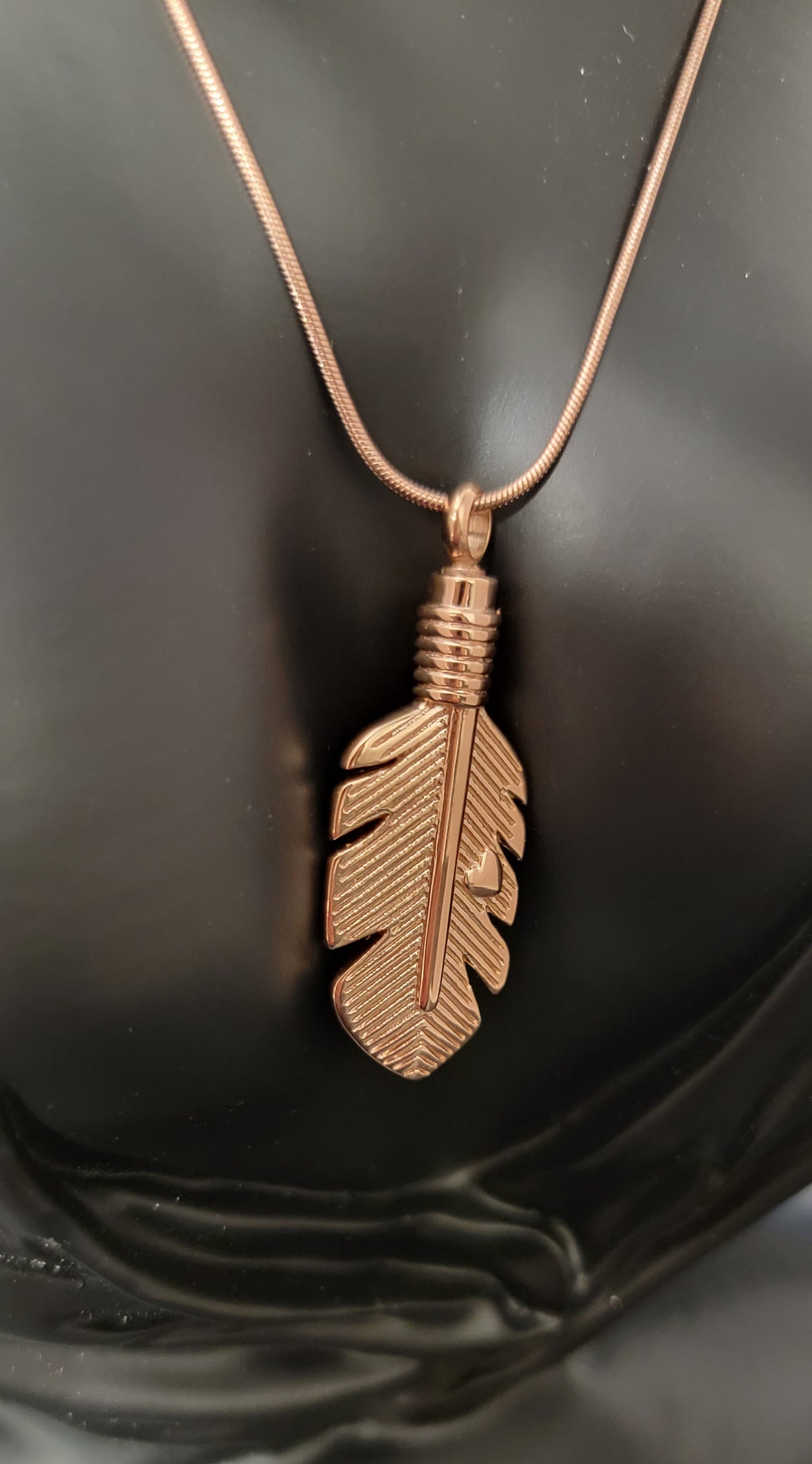 Feather Cremation Urn Necklace for ashes