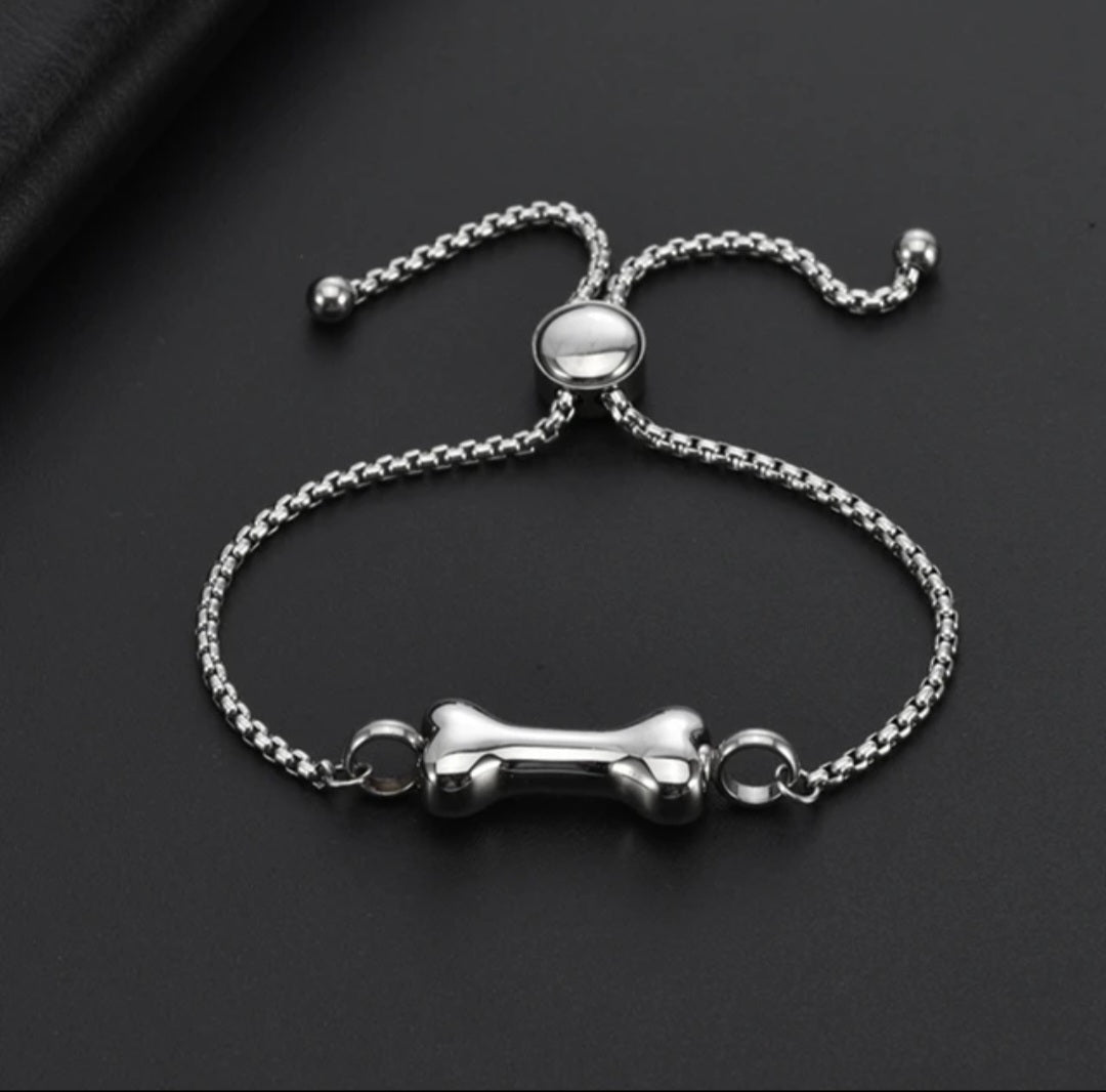 Dog Bone Cremation Urn Bracelet for ashes